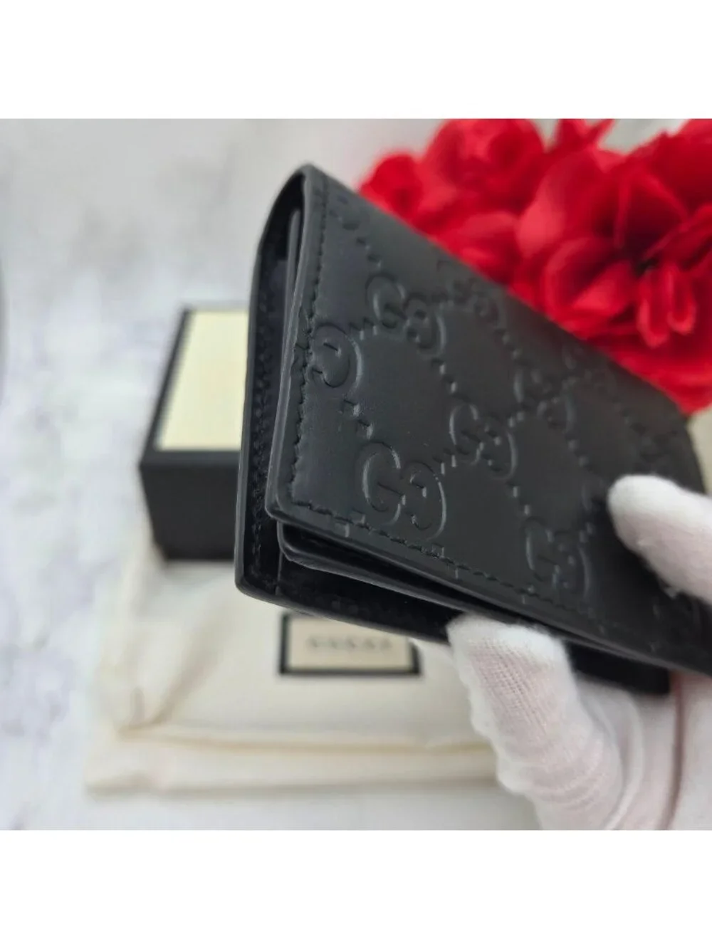 ★SOLD★ Gucci Business Card Holder Case GG Leather - Picture 5 of 14